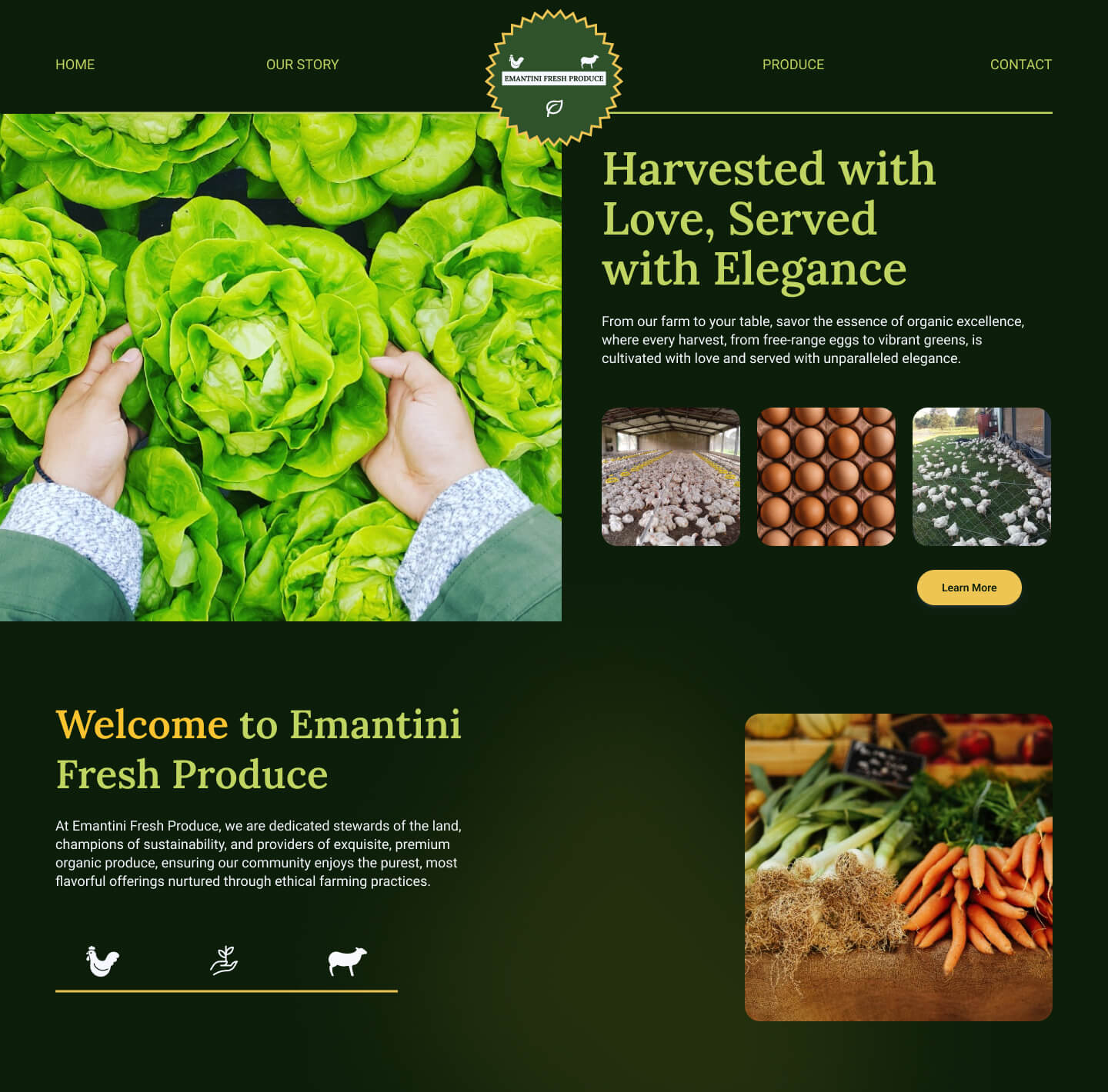 A premium farm website design and development done by Furoye Designs